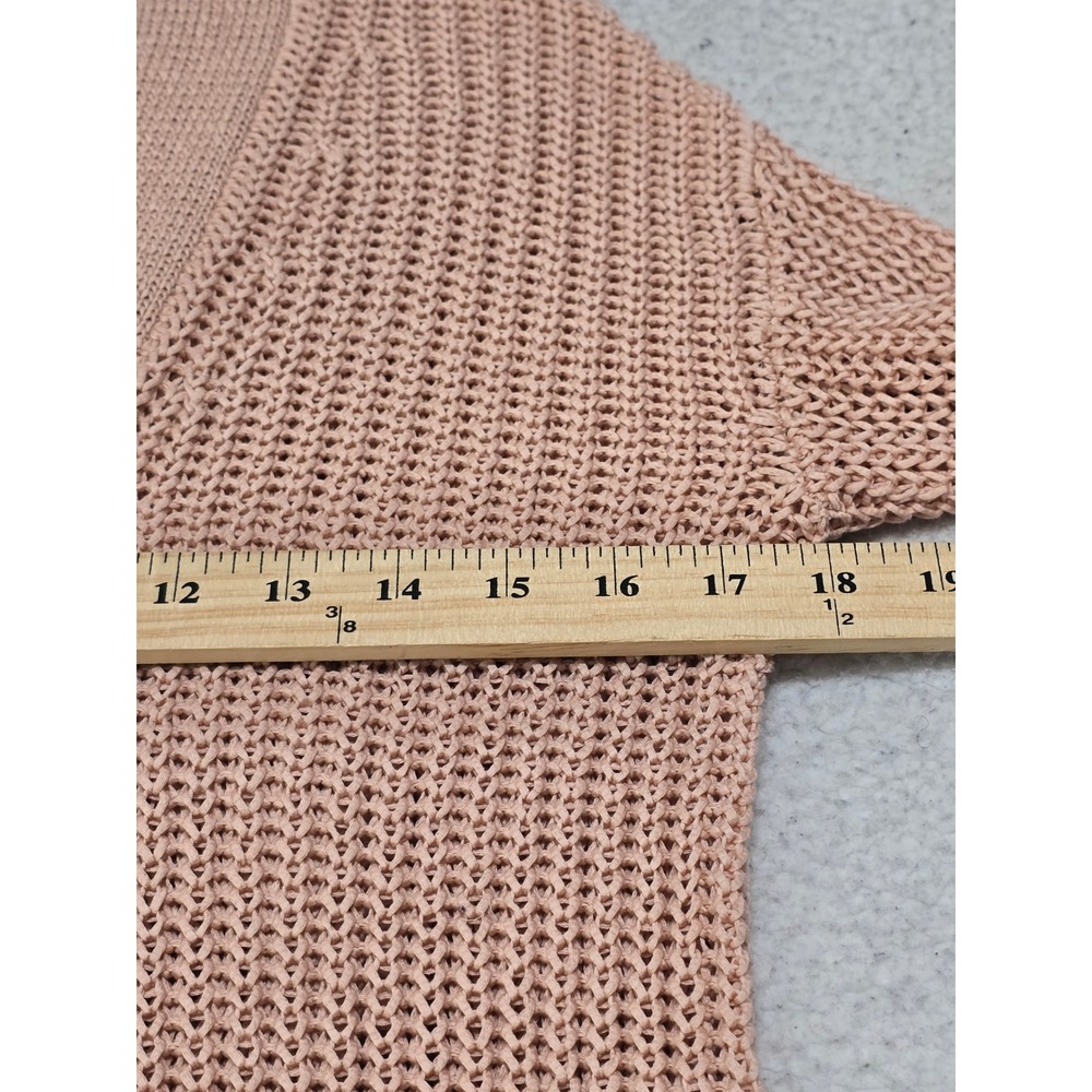 DemyLee New York Womens XS Pink Cotton Open Knit Button Front Cardigan Sweater - Picture 8 of 11